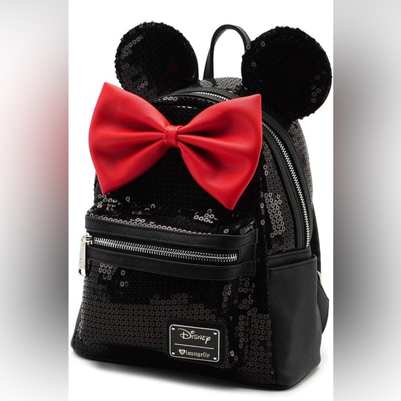 Loungefly Handbags - Loungefly Disney Minnie Mouse Mini Sequin Backpack in Black